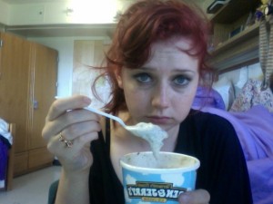 eating ice cream while depressed
