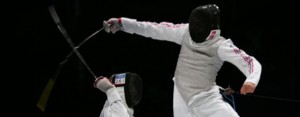 two fencers goin at it