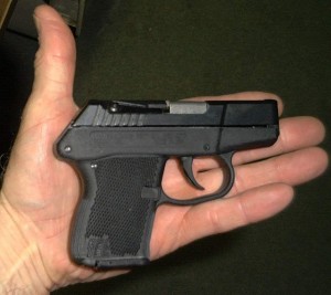 kel tec 380 in the palm of a hand