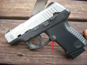 millenium pro with red arrow indicating magazine release