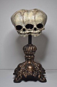 double skull lamp