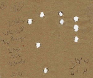 target holes caused by semi wadcutter rounds