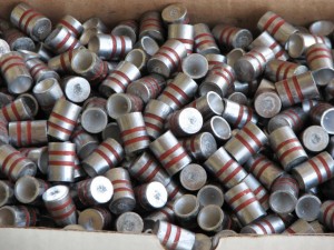 wadcutter bullets ready to be reloaded