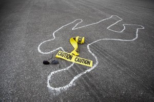 chalk outline with caution tape