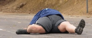 fat man on ground
