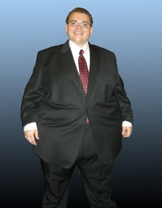 obese man in suit