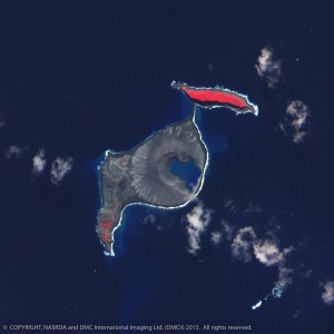 Hunga Tonga island after volcanic eruption