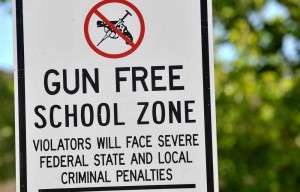 gun free drug free zone sign