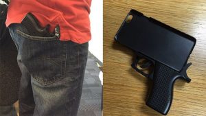 gun shaped phone case