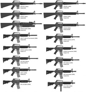 variants of the m16 battle rifle